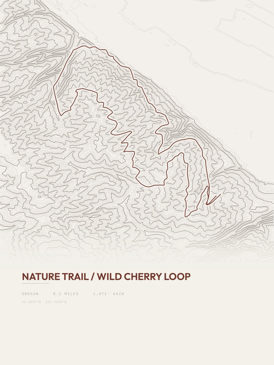 Nature Trail / Wild Cherry Loop Topographic print