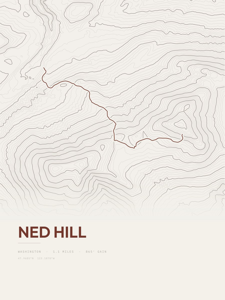 Ned Hill Topographic print