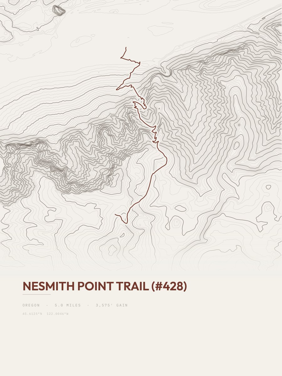 Nesmith Point Trail Topographic print
