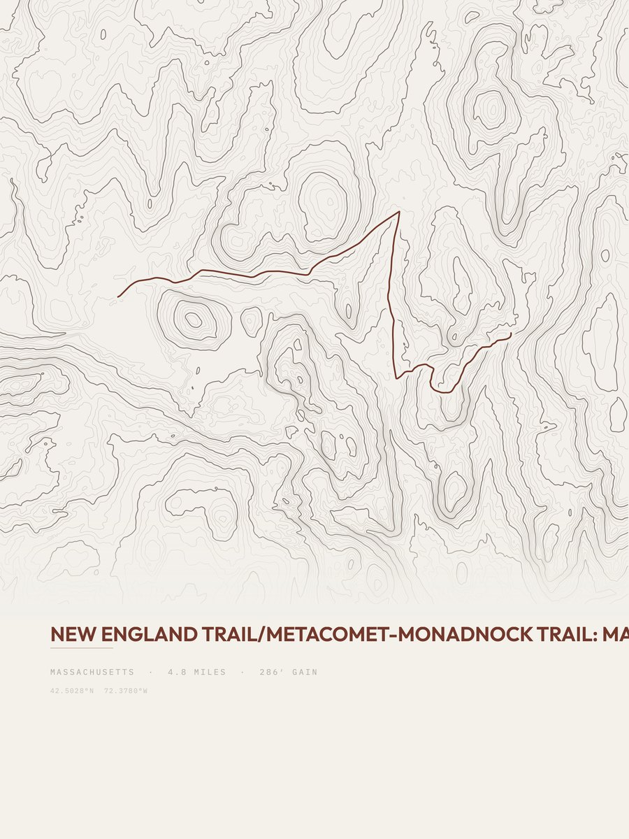 New England Trail Topographic print