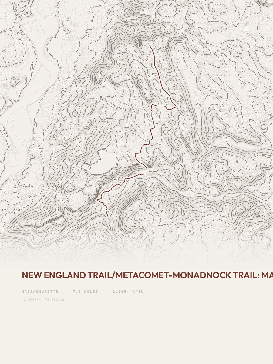 New England Trail Topographic print