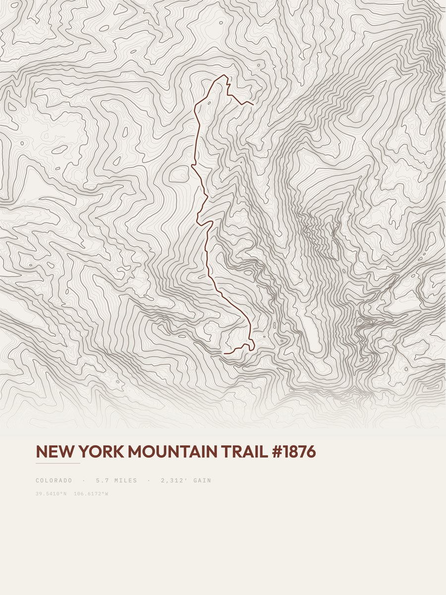 New York Mountain Trail Topographic print