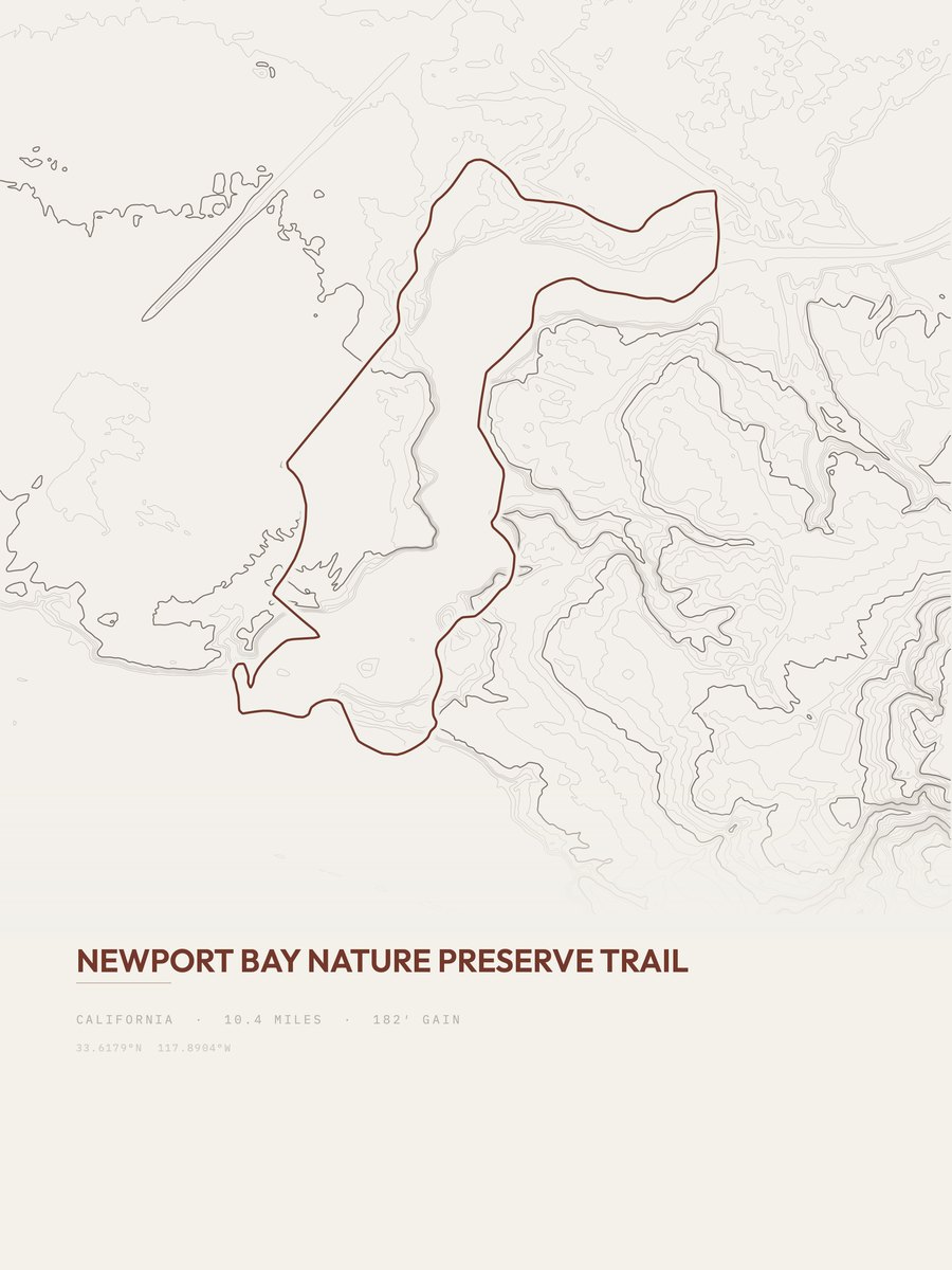 Newport Bay Nature Preserve Topographic print
