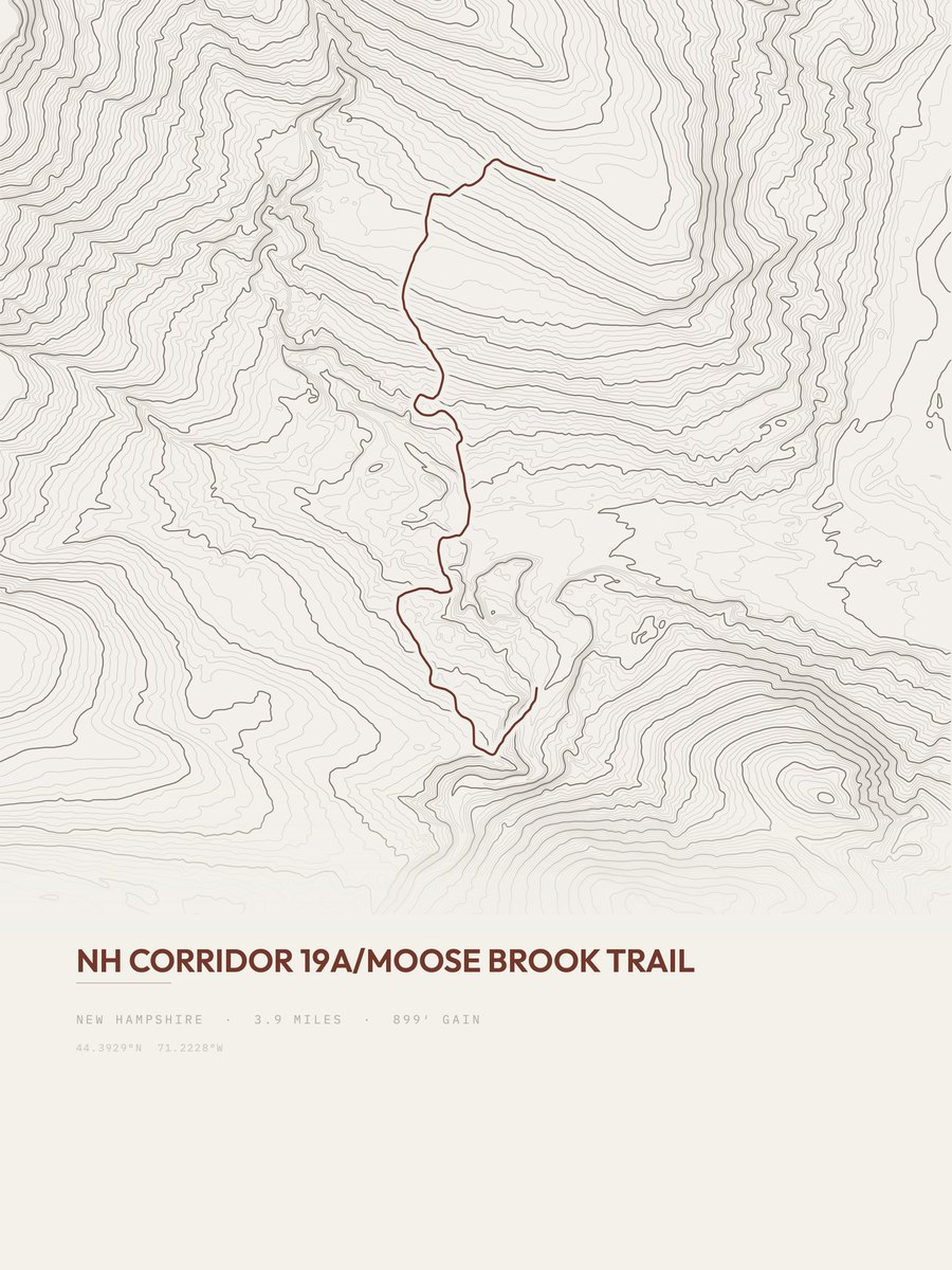 Moose Brook Trail Topographic print