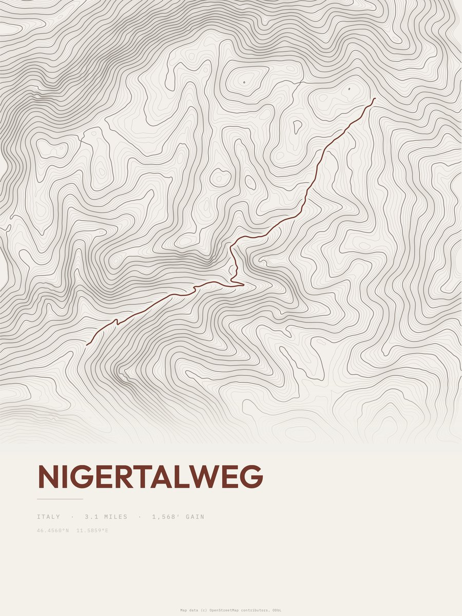 Nigertalweg Topographic print