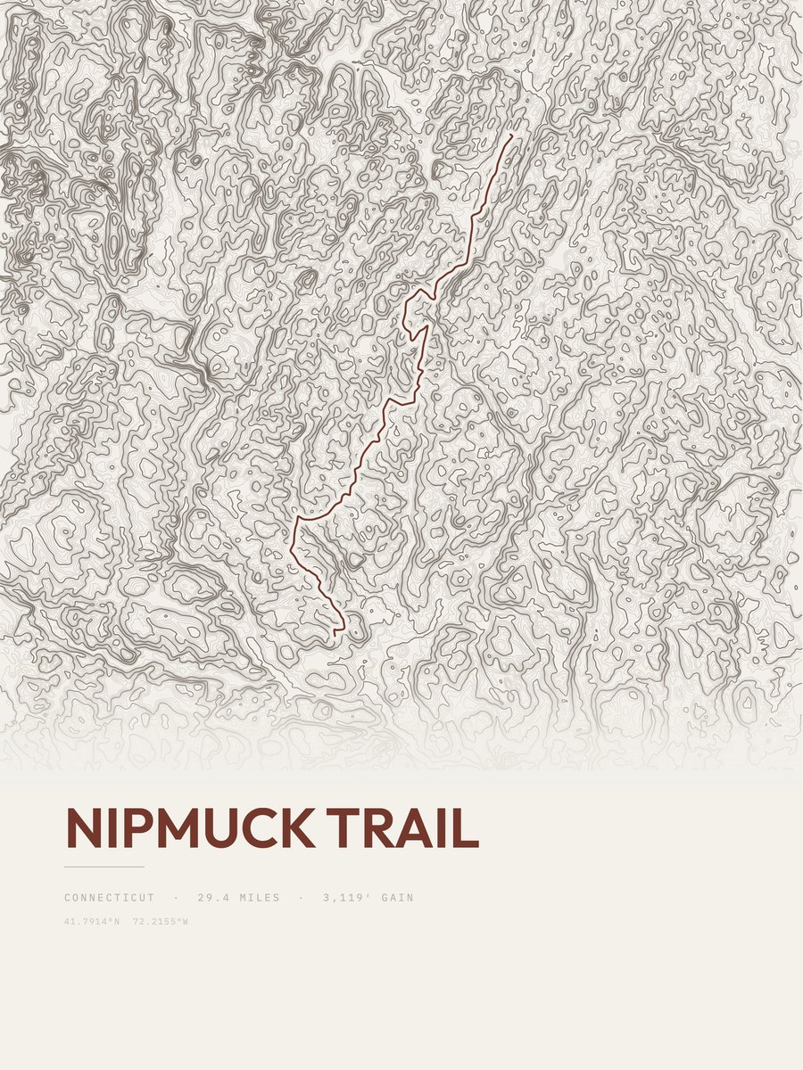 Nipmuck Trail Topographic print