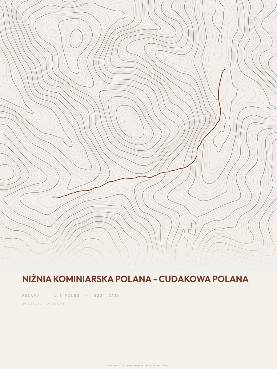Cudakowa Polana Topographic print