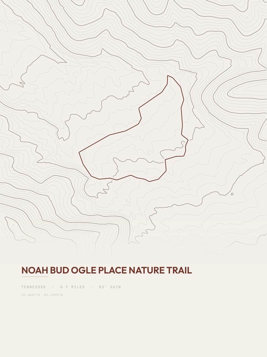 Noah Bud Ogle Place Nature Trail Topographic print