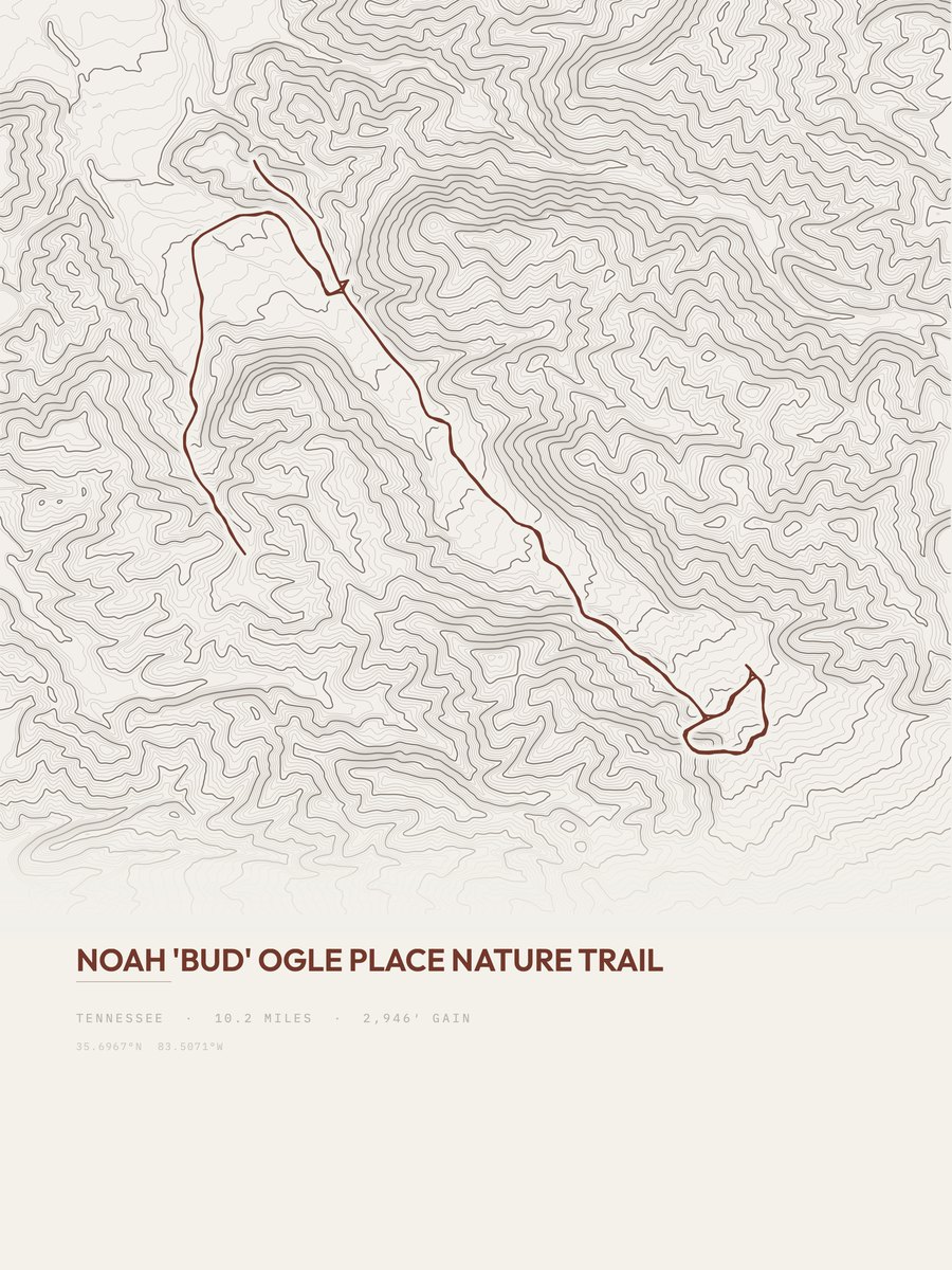 Noah 'Bud' Ogle Place Topographic print