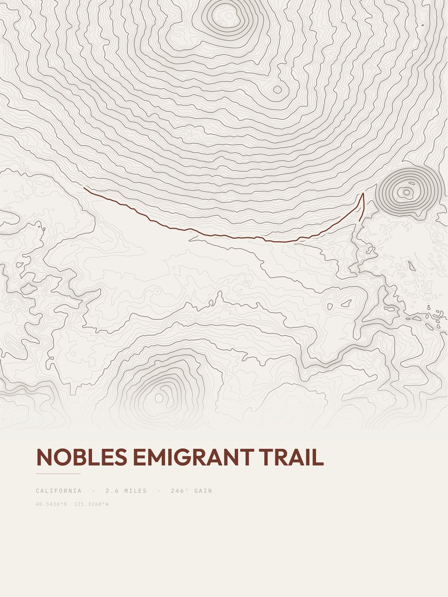 Nobles Emigrant Trail topographic trail print
