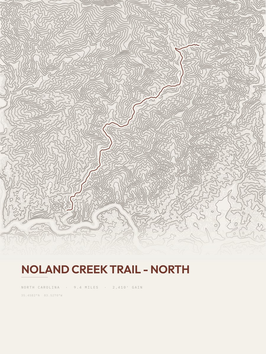 Noland Creek Trail - North Topographic print