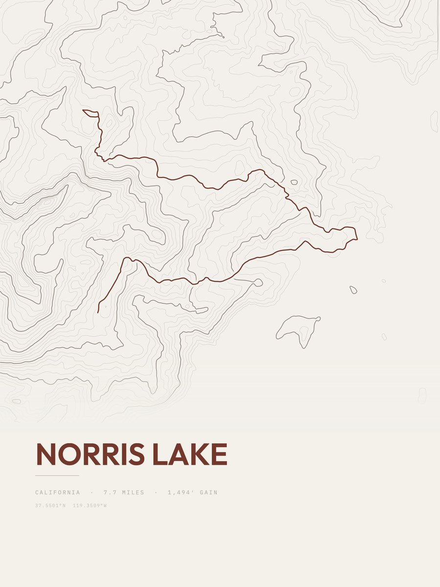 Norris Lake Topographic print