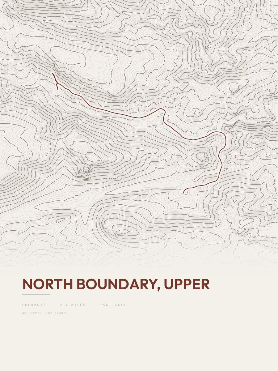 North Boundary, Upper Topographic print