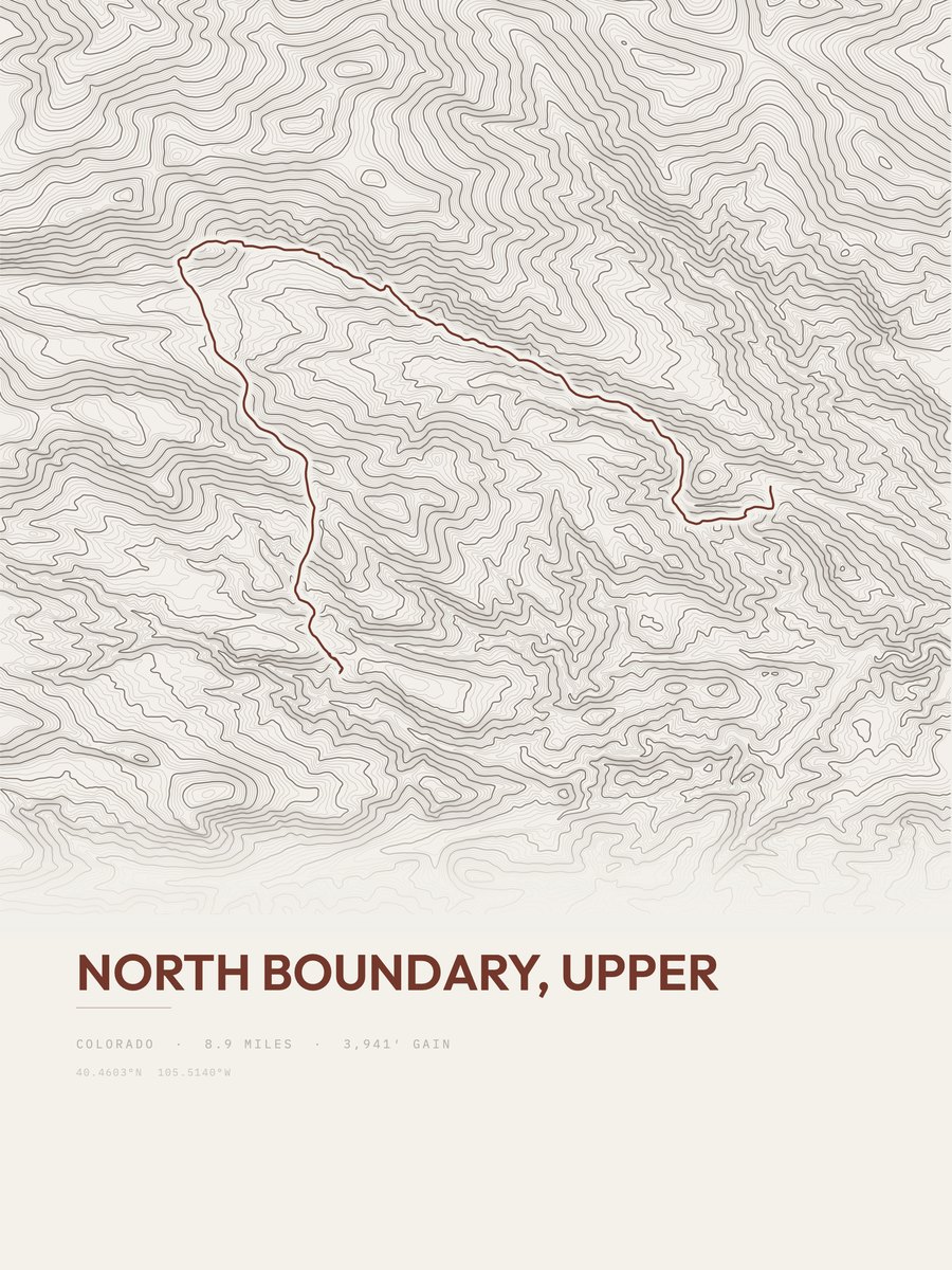 North Boundary, Upper topographic trail print