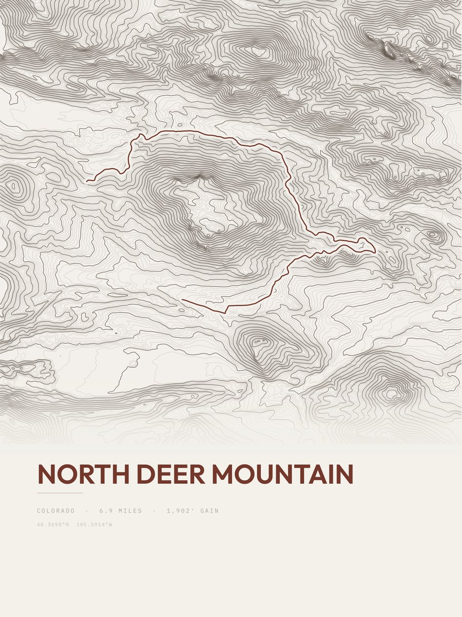 North Deer Mountain Topographic print
