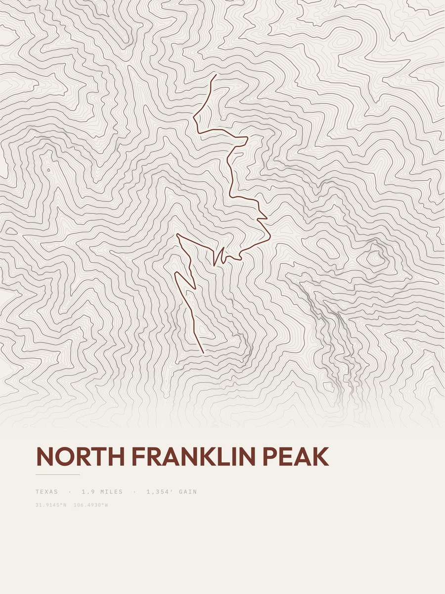 North Franklin Peak Topographic print