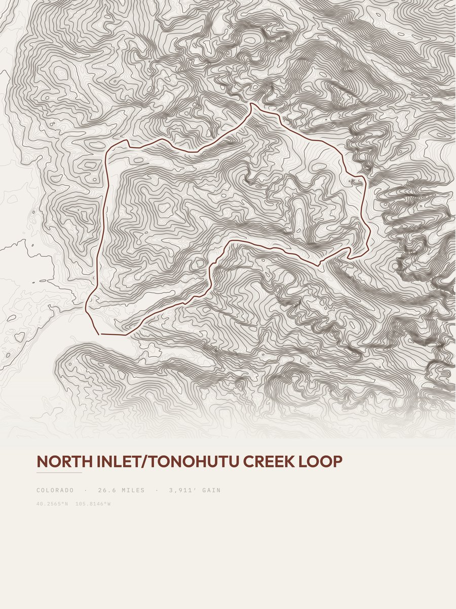 North Inlet / Tonohutu Creek Loop topographic trail print