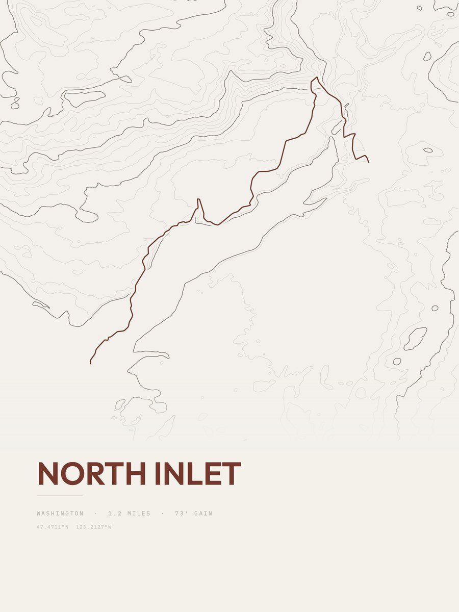 North Inlet topographic trail print