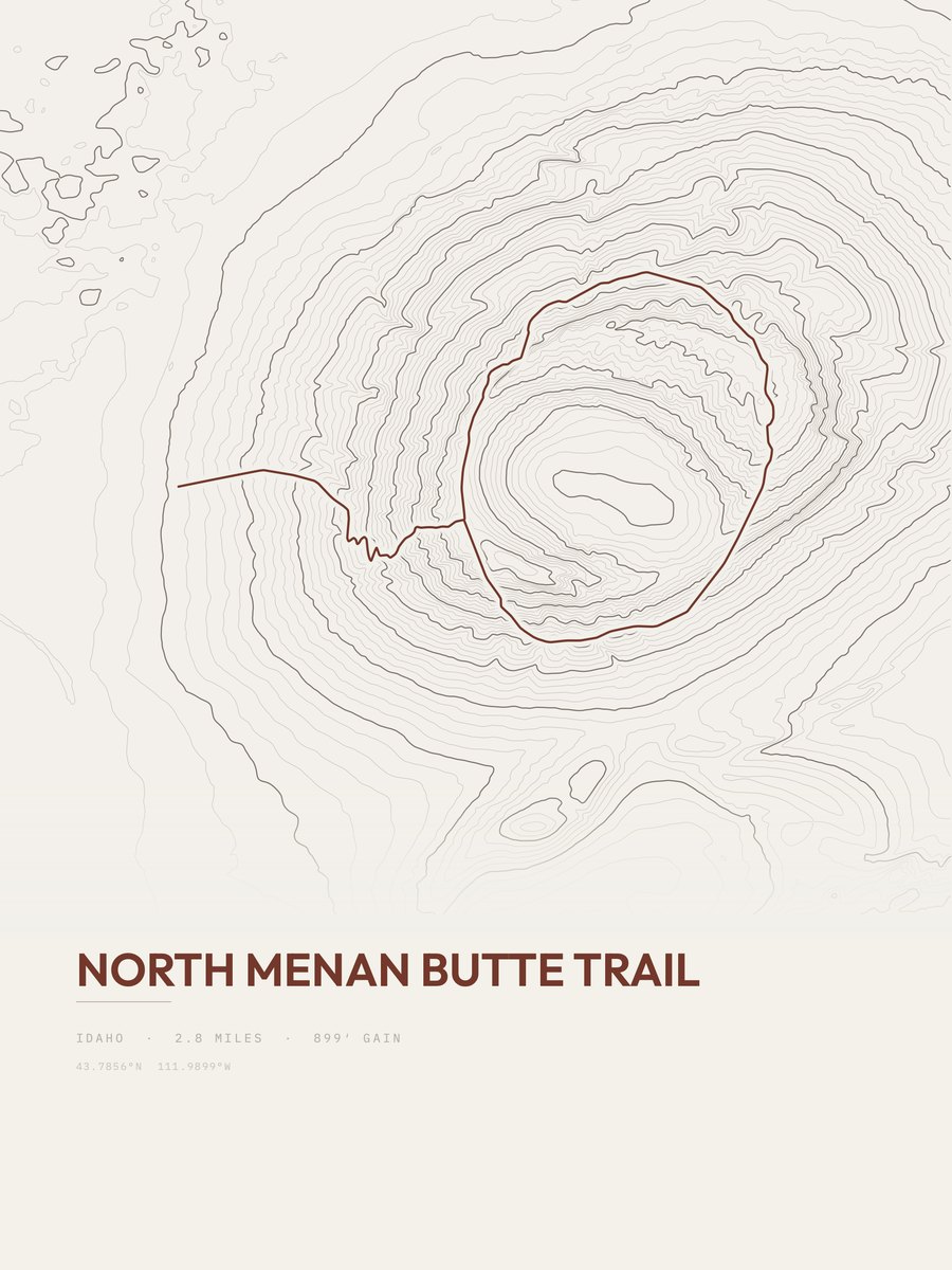 North Menan Butte Trail Topographic print