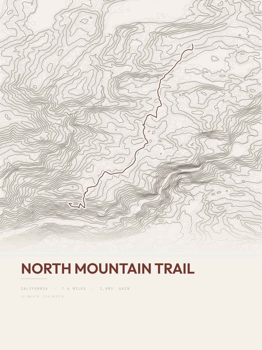 North Mountain Trail Topographic print