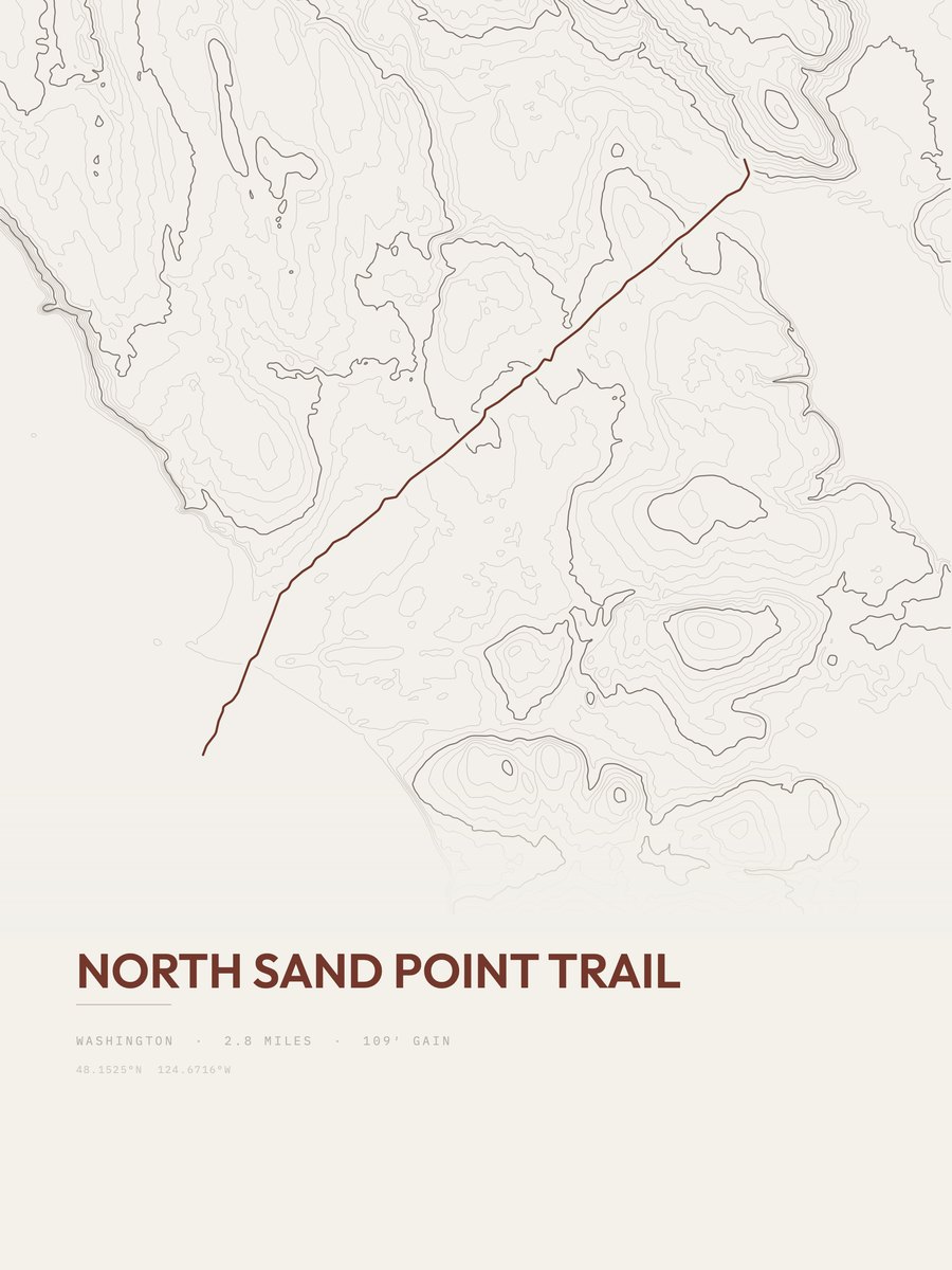 North Sand Point Trail topographic trail print