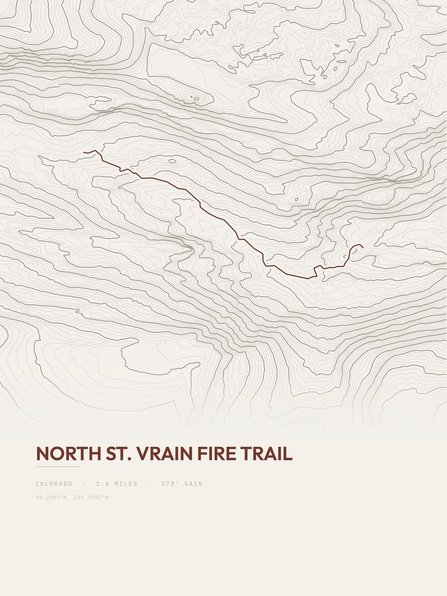 North St. Vrain Fire Trail Topographic print