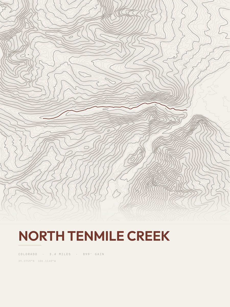 North Tenmile Creek Topographic print