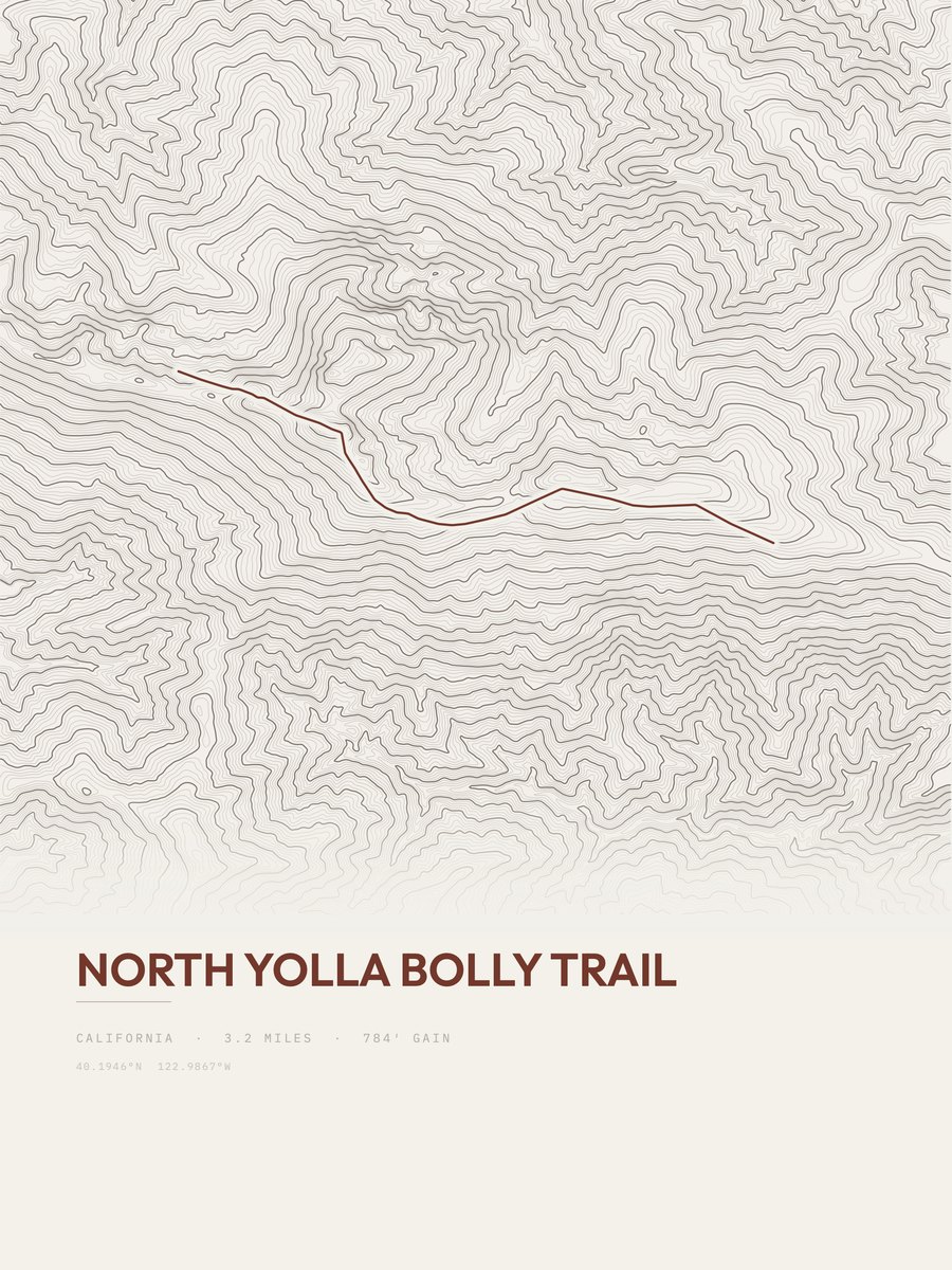 North Yolla Bolly Trail Topographic print