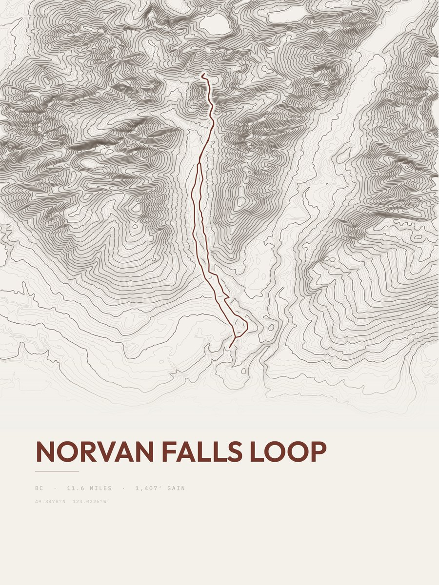 Norvan Falls Loop Topographic print