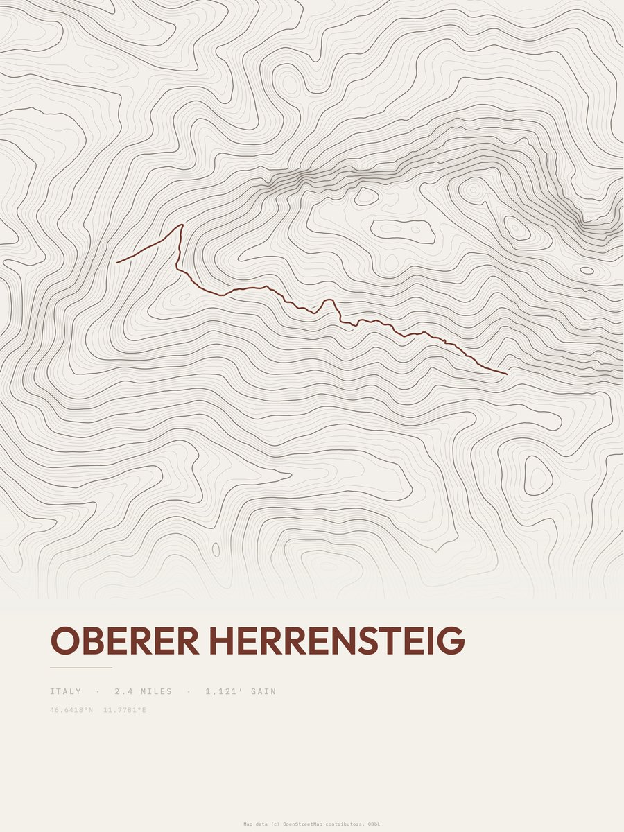 Oberer Herrensteig Topographic print