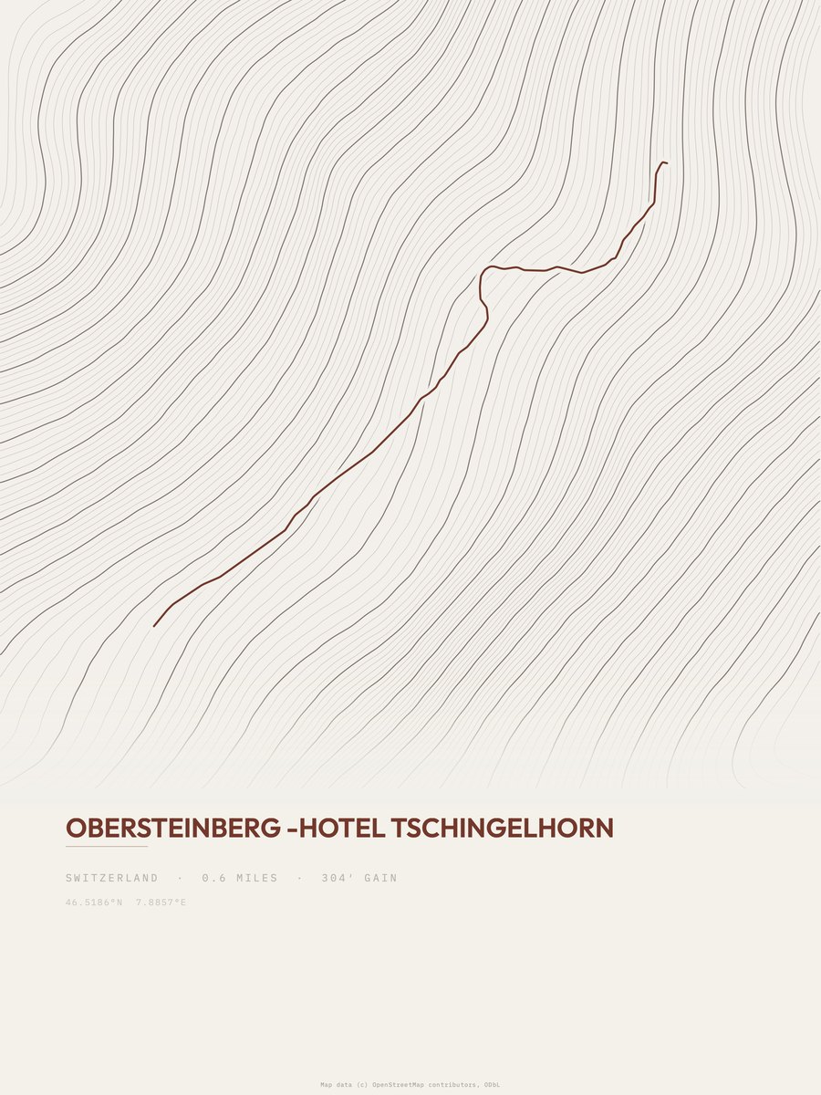 Hotel Tschingelhorn Topographic print