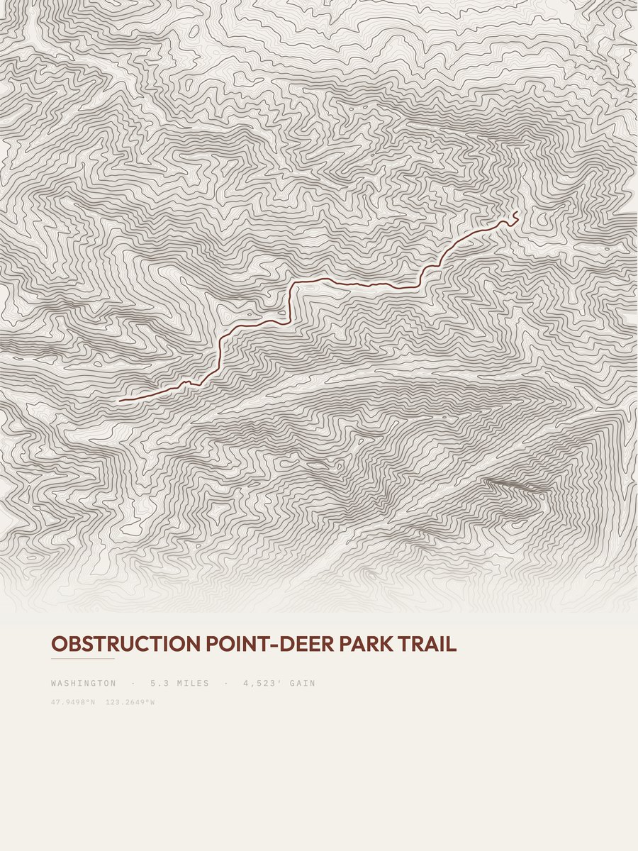 Obstruction Point to Deer Park Topographic print