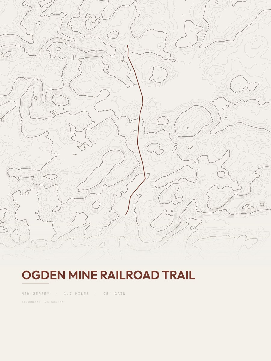 Ogden Mine Railroad Trail Topographic print