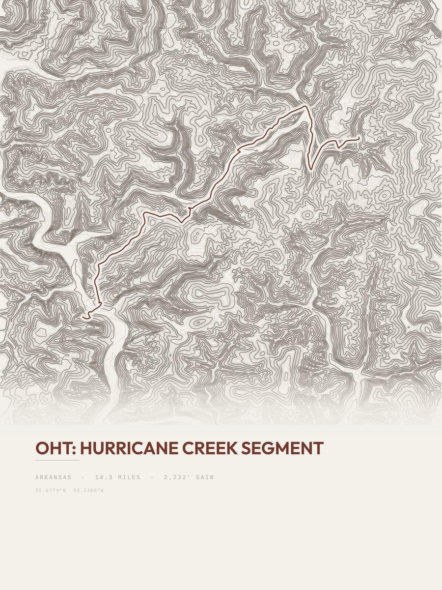 Hurricane Creek Segment Topographic print