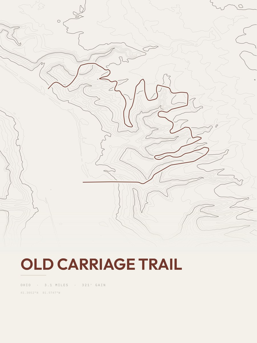Old Carriage Trail topographic trail print