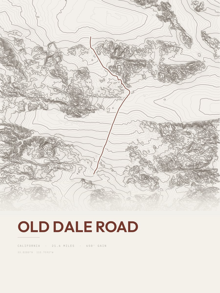 Old Dale Road Topographic print