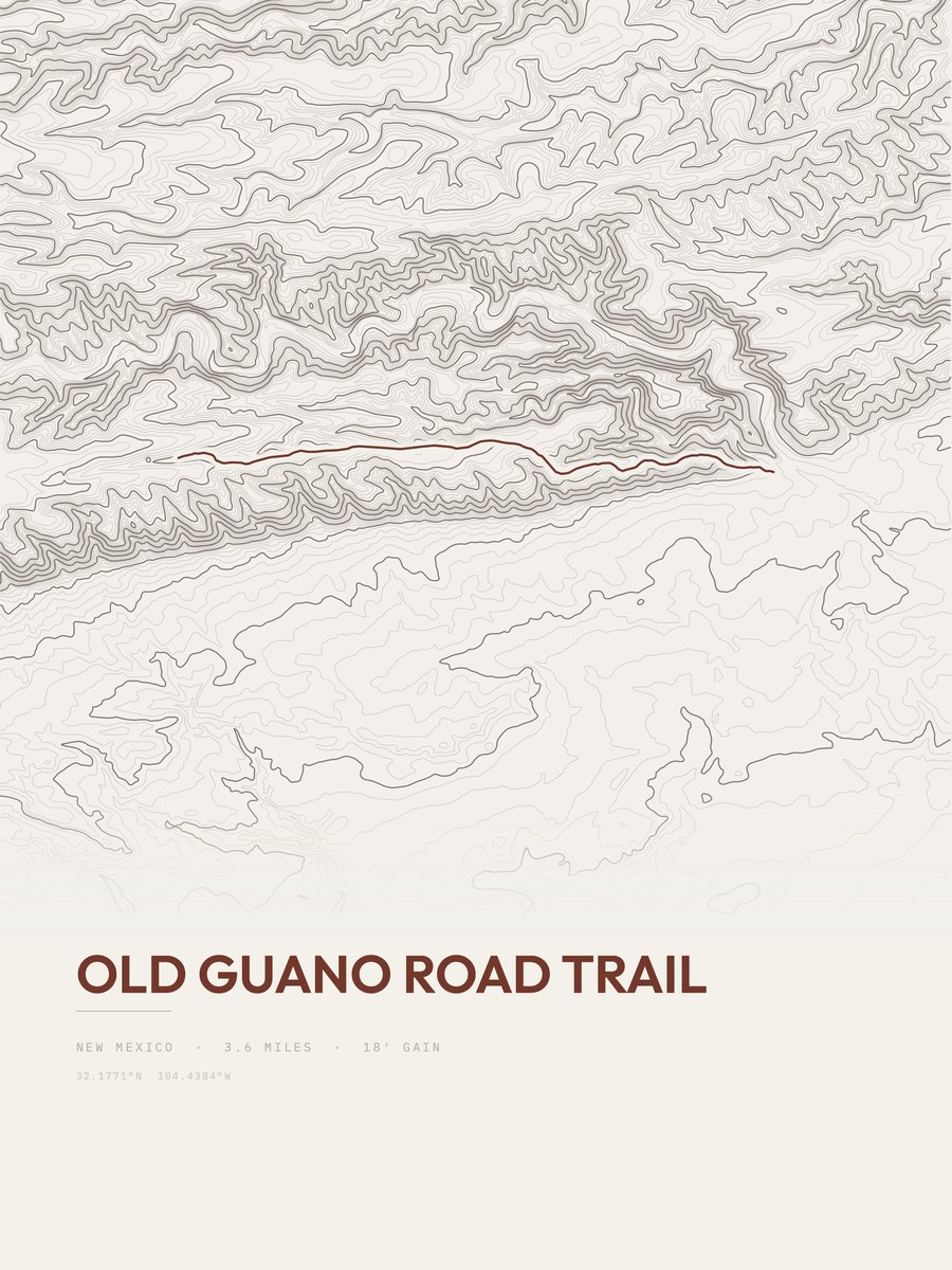 Old Guano Road Trail topographic trail print