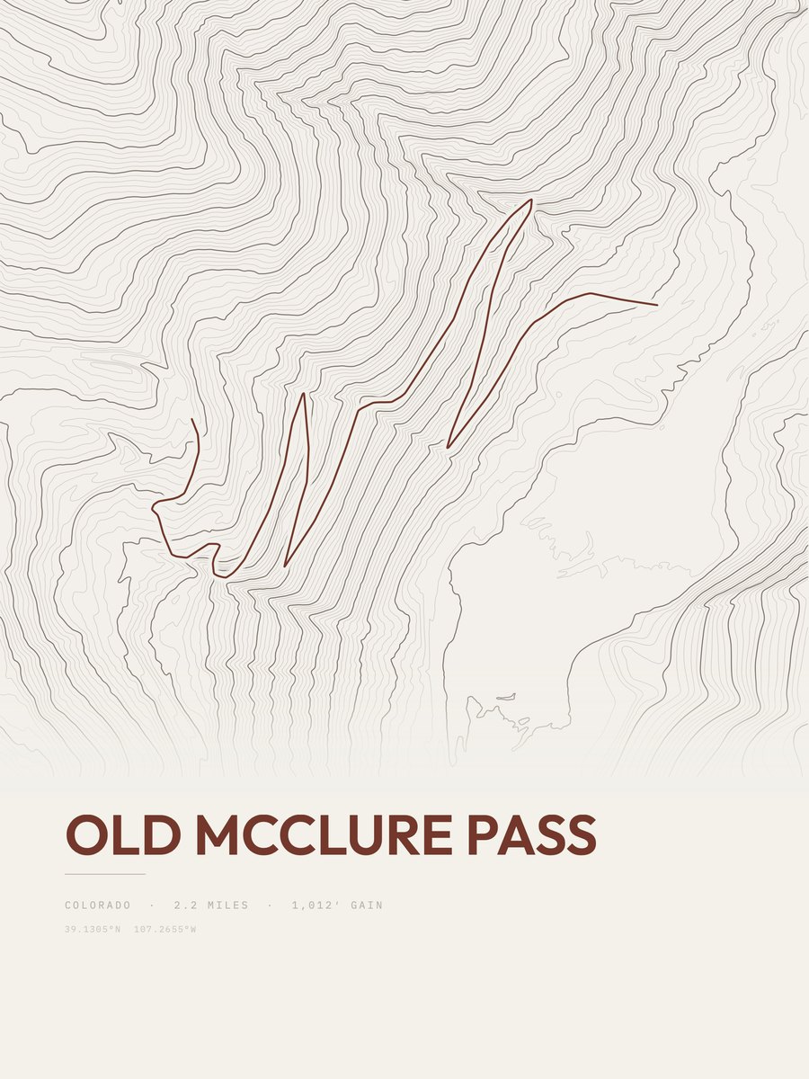 Old McClure Pass Topographic print