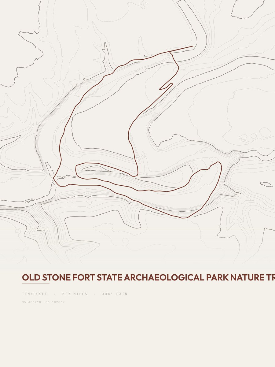 Old Stone Fort Topographic print