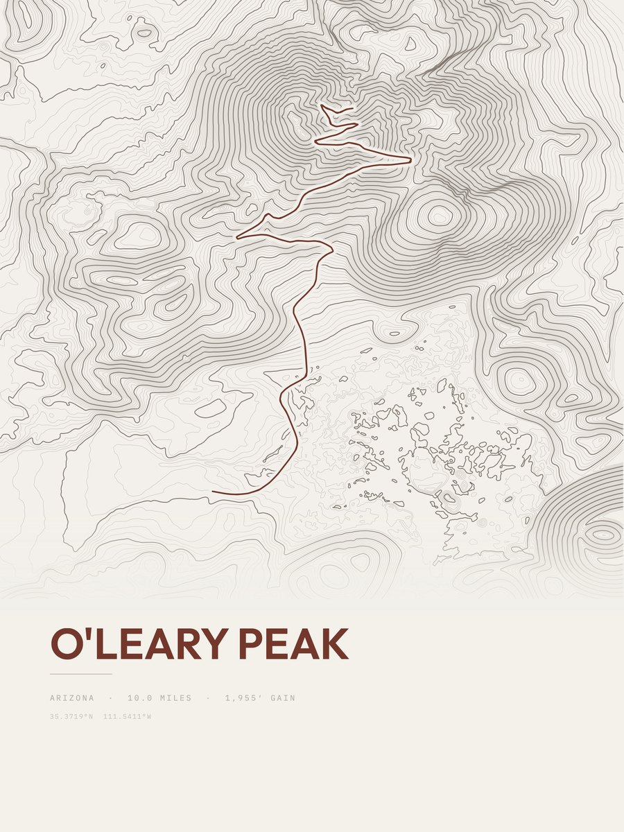 O'Leary Peak Topographic print