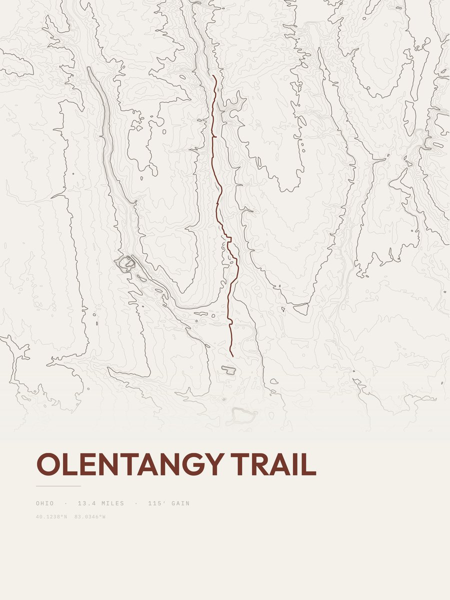 Olentangy Trail Topographic print