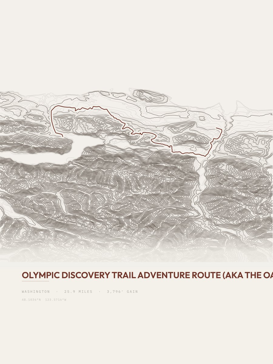 Olympic Discovery Trail topographic trail print