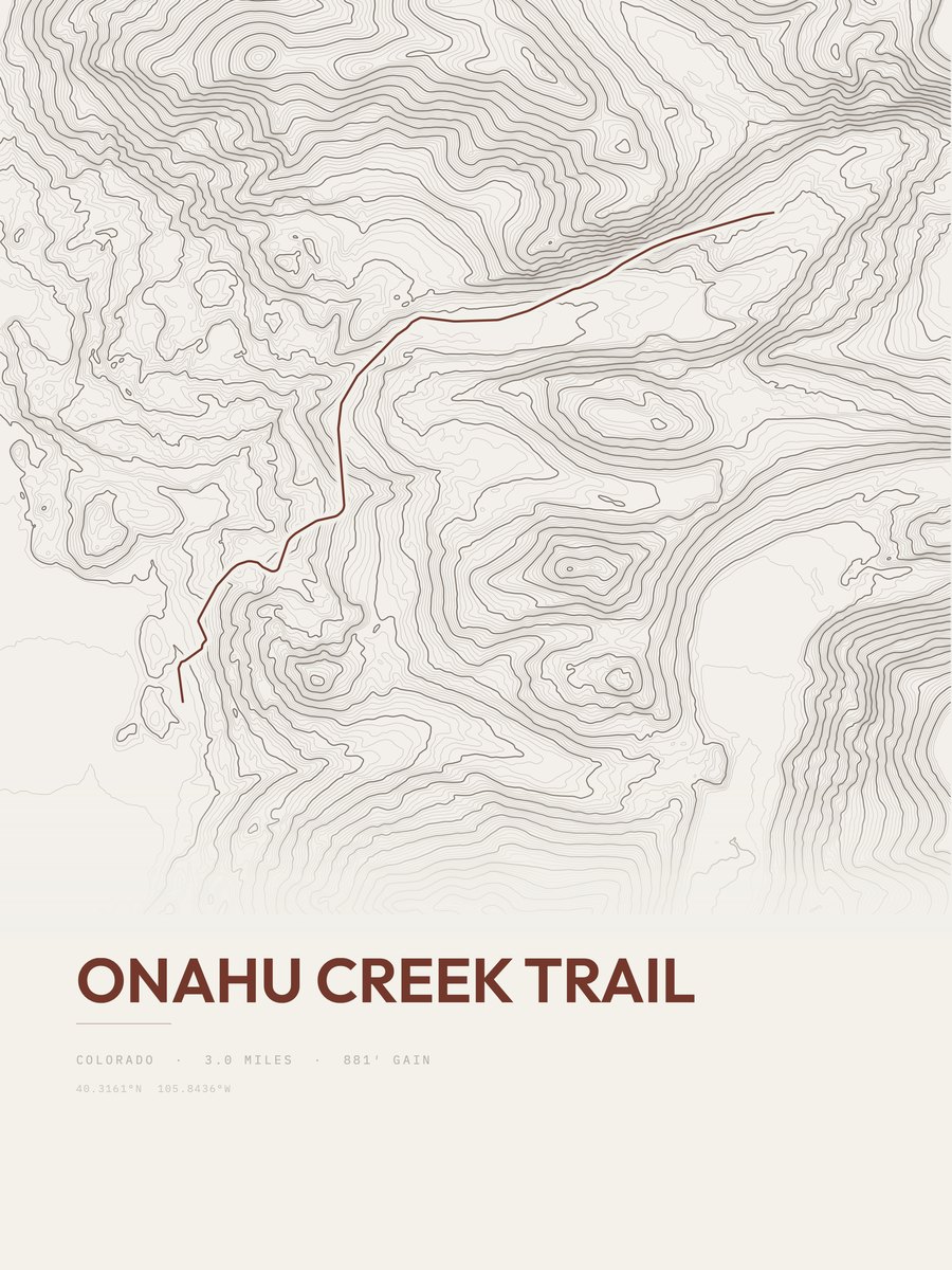 Onahu Creek Trail Topographic print