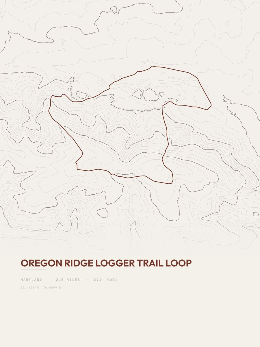 Oregon Ridge Logger Loop Topographic print