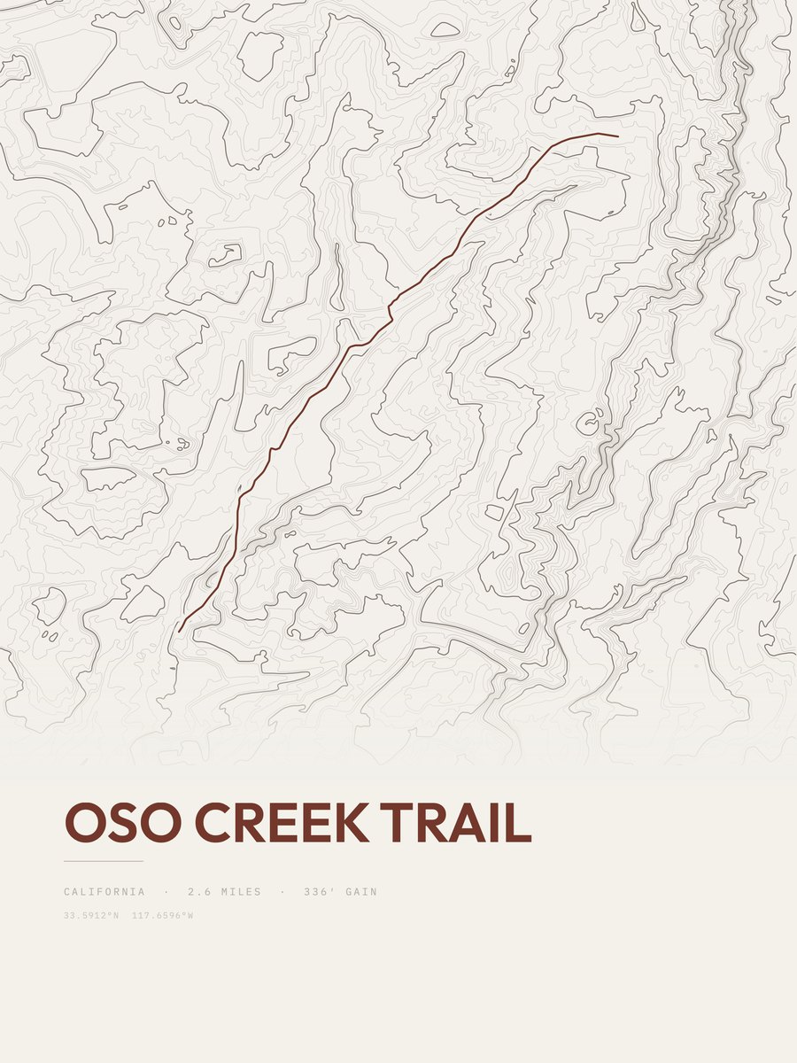 Oso Creek Trail Topographic print