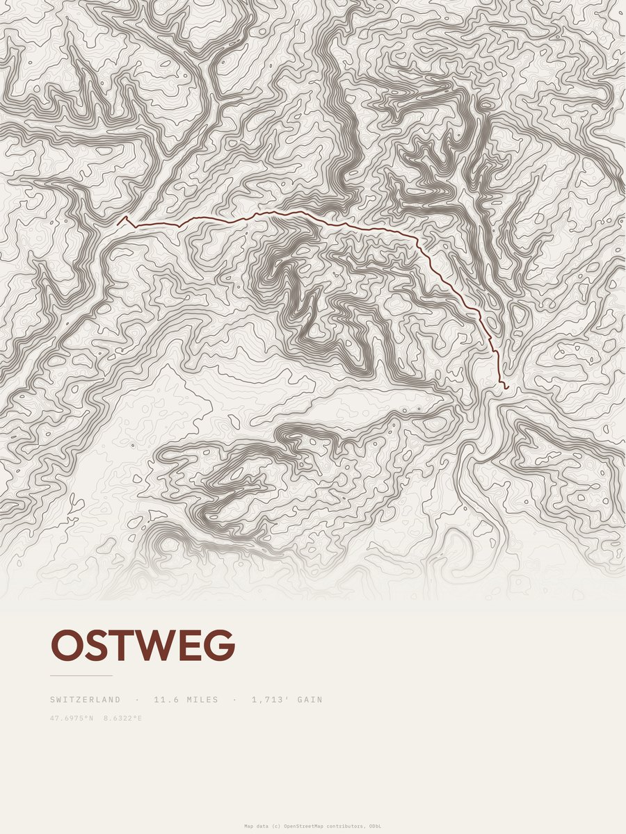 Ostweg Topographic print
