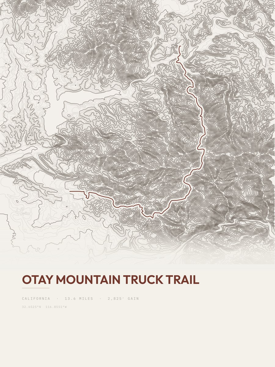Otay Mountain Truck Trail Topographic print