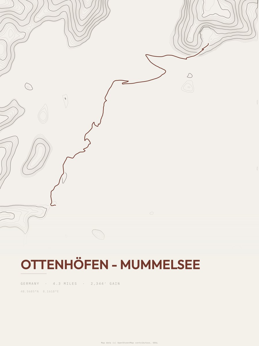 Ottenhöfen - Mummelsee Topographic print
