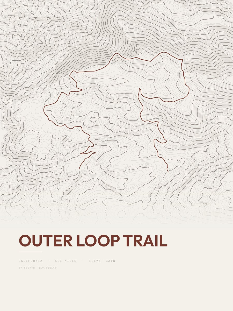 Outer Loop Trail Topographic print