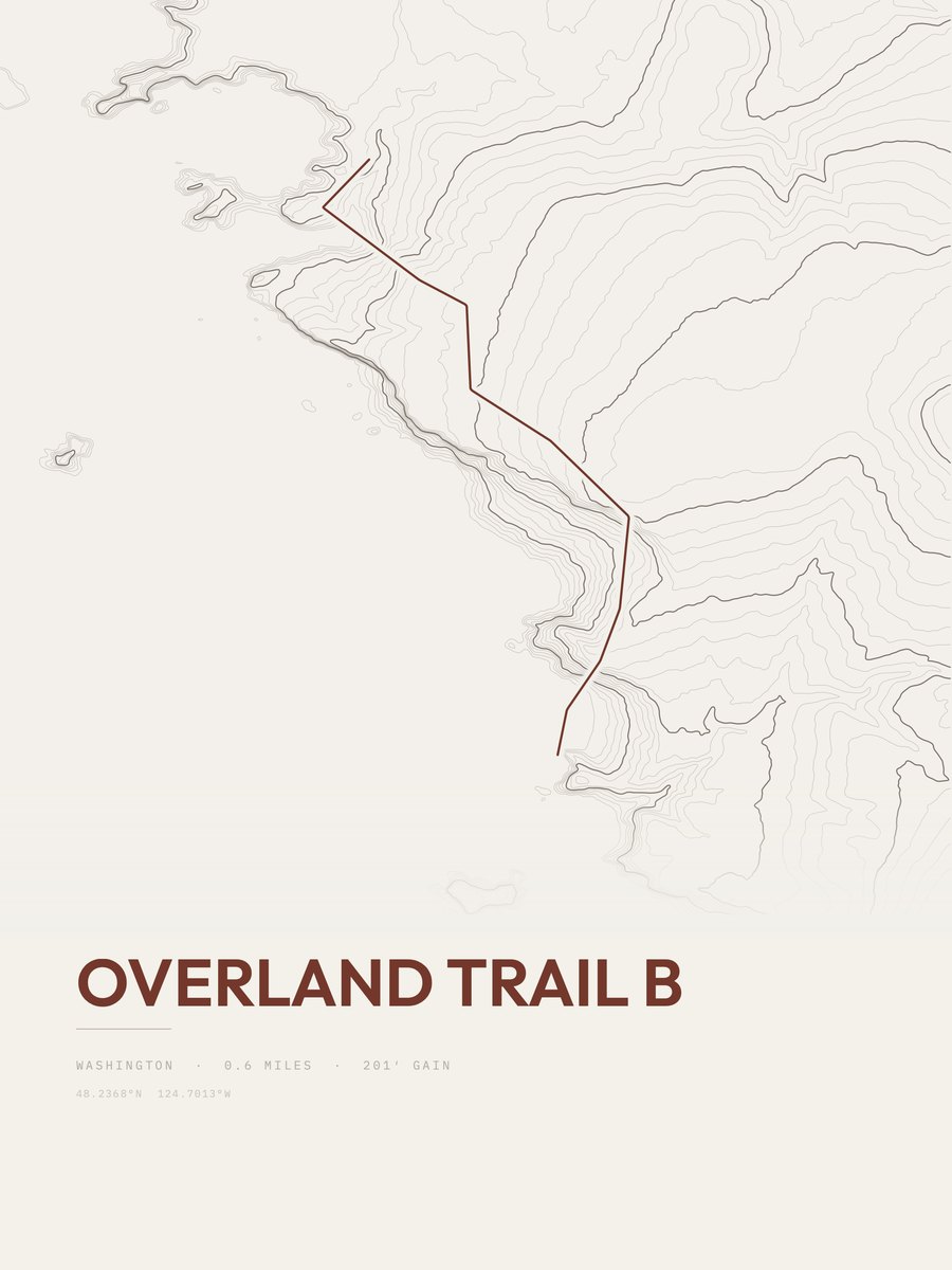 Overland Trail B topographic trail print
